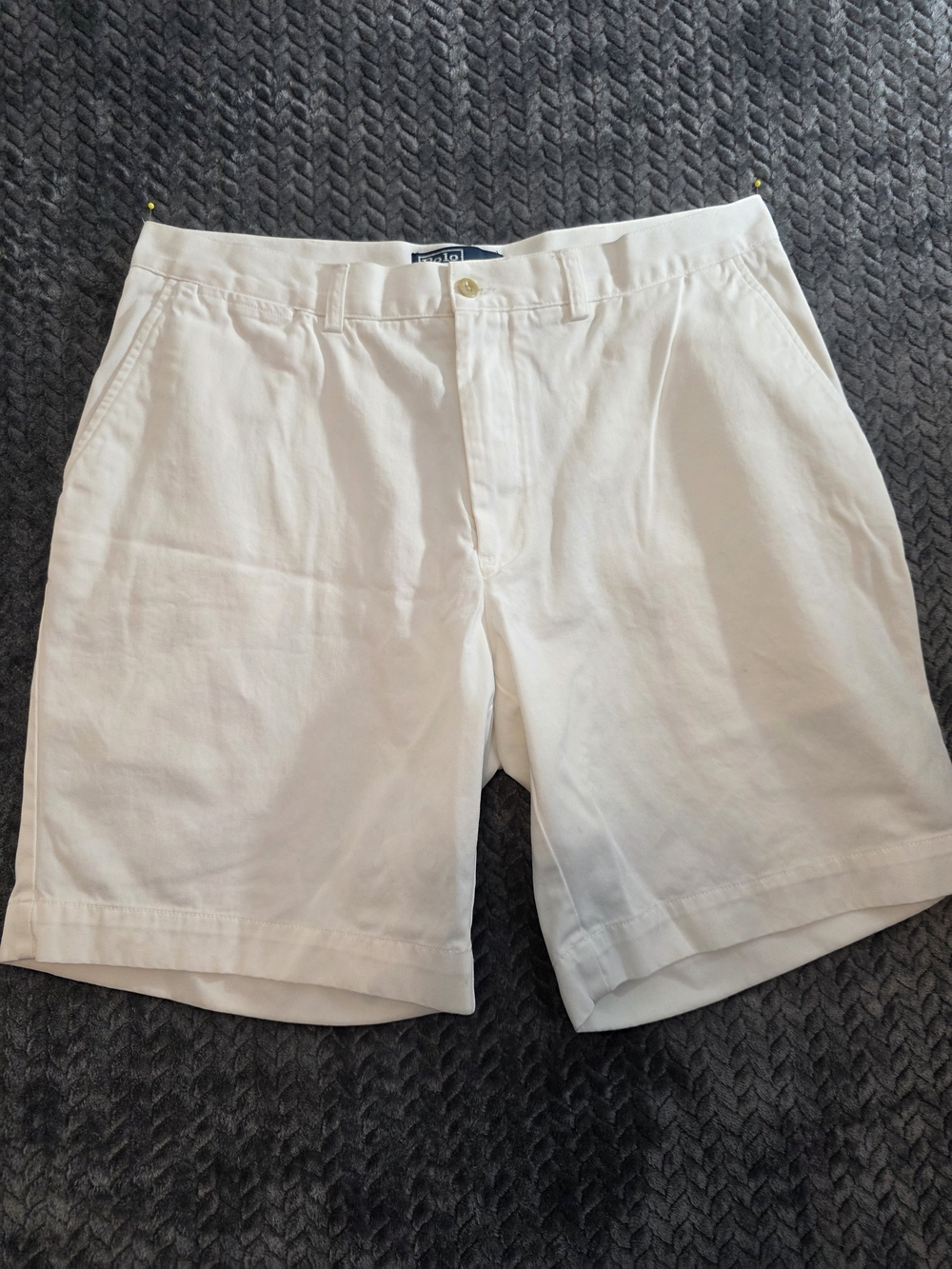 Polo by Ralph Lauren Cream Flat-Front Men's Shorts